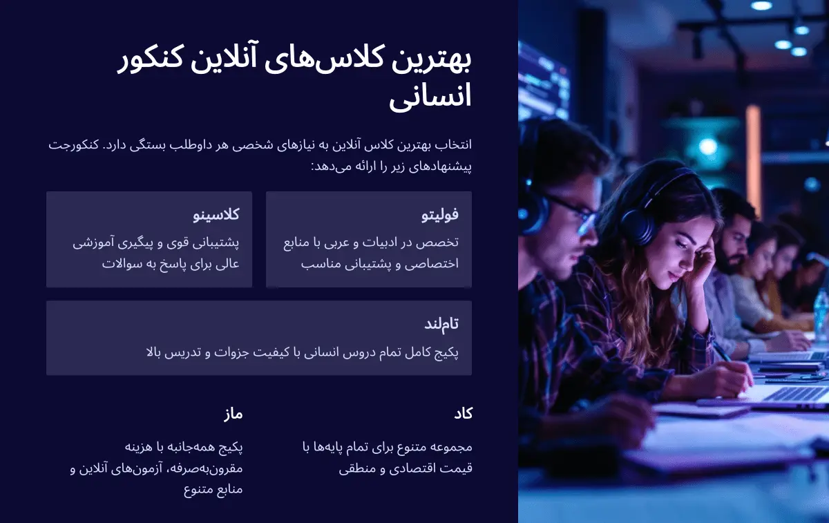 بهترین کلاس های آنلاین کنکور انسانی