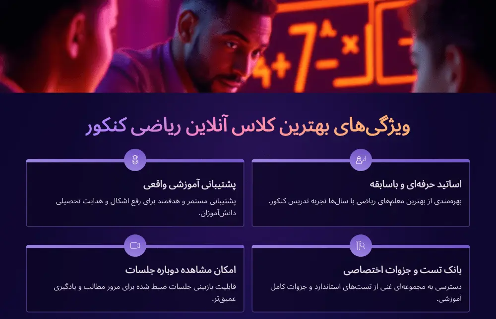 ویژگیهای بهترین کلاس آنلاین ریاضی کنکور