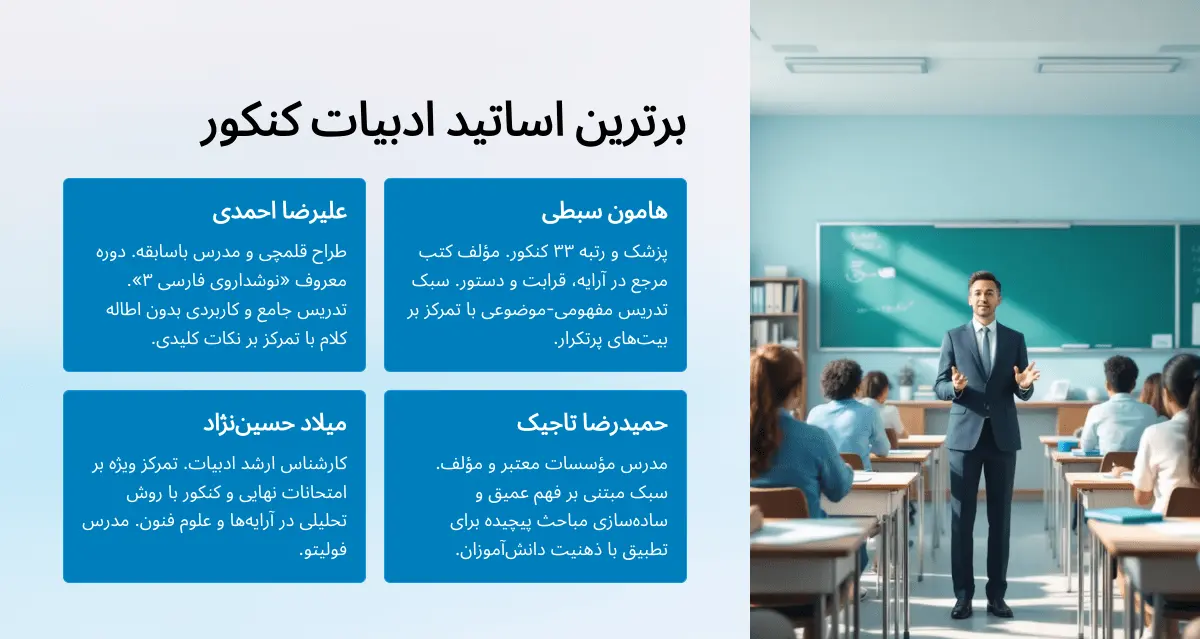 بهترین استاد ادبیات کنکور