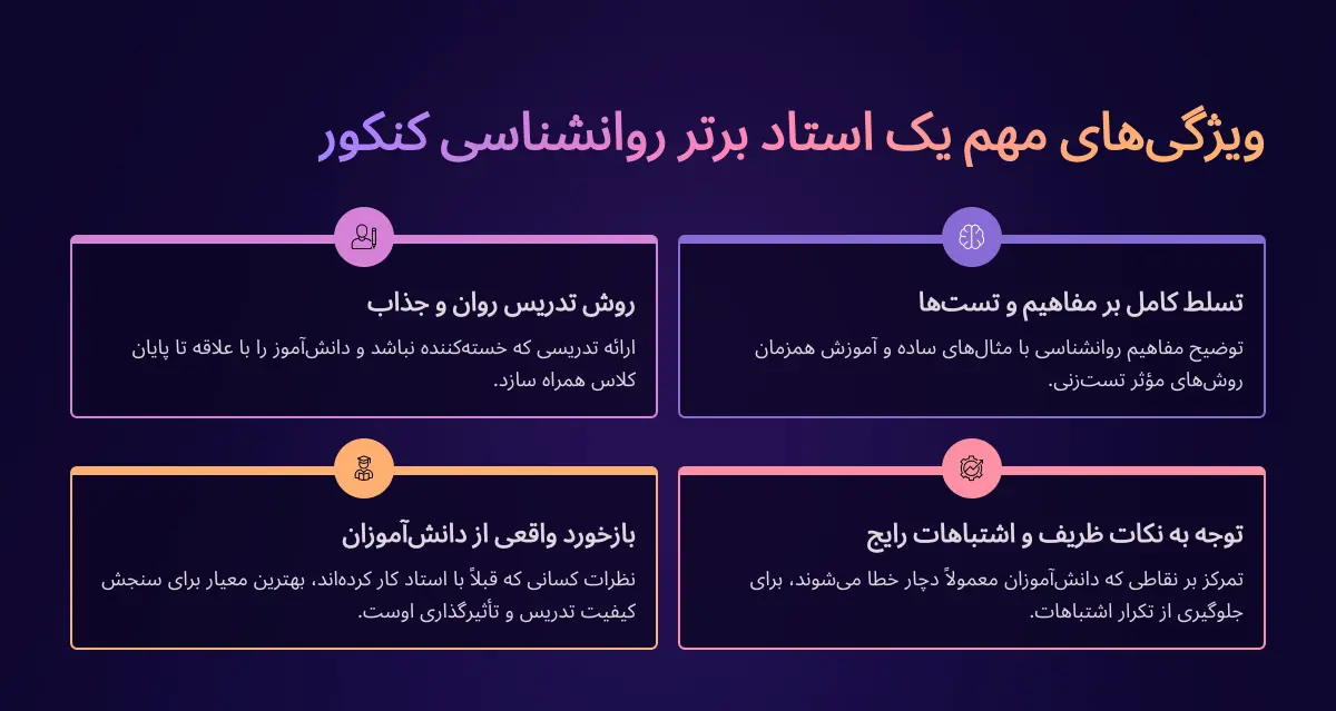 ویژگی های استاد خوب روانسناسی