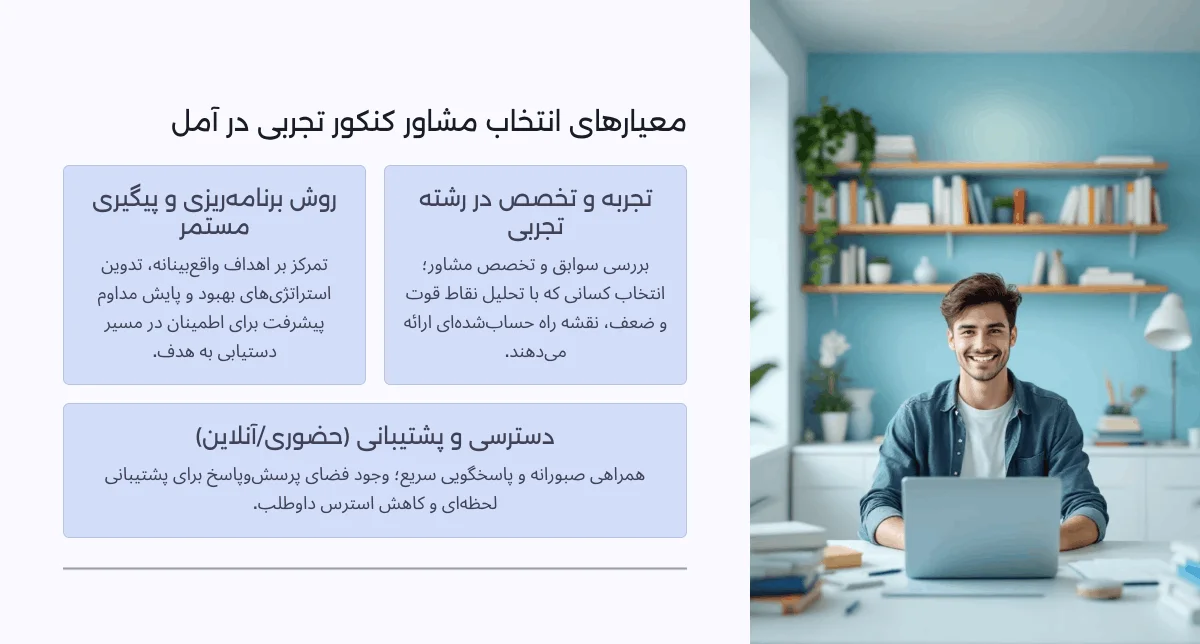 معیارهای انتخاب بهترین مشاور کنکور تجربی در آمل