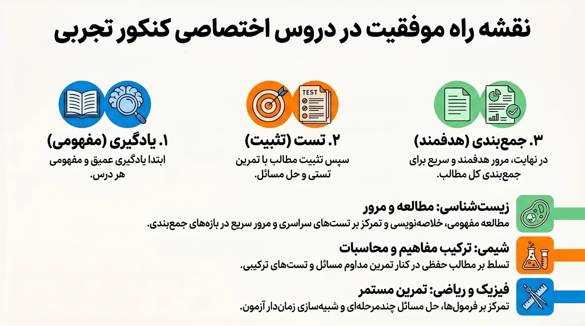 برنامه ریزی کنکور تجربی برای دروس اختصاصی